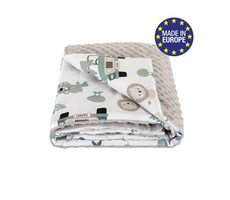 Bomimi Minky Decke 100 x 75 cm Mobile Zoo, grau xy