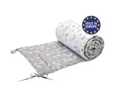 Bomimi Babybett-Nestchen 180 cm, Waldtiere, Grau
