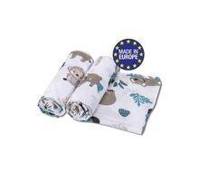 Bomimi TETRA Premium Badetuch 140 g/m, 2 Stück, 80 x 100 cm, Motiv: Bewegter Zoo