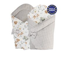 Bomimi Doppelseitige Schnellwechselwindel, Minky-Tiere, Beige