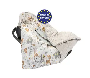 Bomimi Minky-Wickeldecke mit Waldtieren für den Autositz, Beige xy