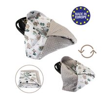 Bomimi Minky Mobile Zoo Wickeldecke für Autositz, Grau xy