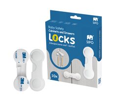Sipo Sicherheitsschlösser für Schränke und Schubladen, 10er Set