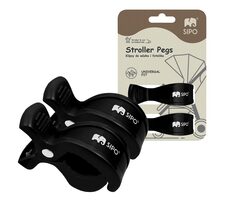 Sipo Kinderwagenclips, 2 Stück, multifunktional, schwarz