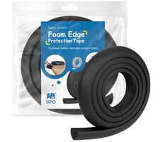 Sipo Schaumstoff-Schutzband zum Schutz von Möbelkanten und -ecken, 2m, SCHWARZ