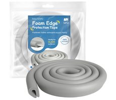 Sipo Schaumstoff-Schutzband zum Schutz von Kanten und Ecken von Glasmöbeln, 1 Stück (2 m), GRAU