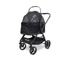 Wonderfold Pet Stroller P3 für Hunde 2in1 bis 22,7 kg (Kinderwagen+Transporttasche) tiefschwarz