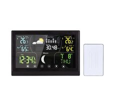 Solight TE110B schwarz / Wetterstation / Farb-VA-Display / Temperatur / Luftfeuchtigkeit / Druck / Kalender / Datum