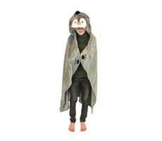 Cozy Noxxiez Penguin - warme Decke mit Kapuze mit Tier- und Pfotentaschen / ab 3 Jahren
