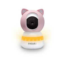 Evolveo Babyphone LUX pink / Elektronisches Video-Babyphone / 360°-Überwachung / Nachtsicht / Wein- und Bewegungserkennung