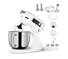 Salente DigiChef+ weiß / Küchenmaschine / 6 l / 1200 W / Ganzmetall / Fleischwolf / Digitalanzeige  