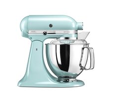KitchenAid 5KSM175PSEIC, eisblau / Artisan Küchenmaschine / 300 W / 4,8 l / 10 Geschwindigkeitsstufen / Metall