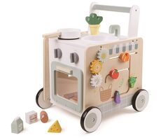 2Kids Toys Lauflernwagen aus Holz mit Kochnische / ab 1 Jahr