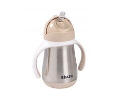 Beaba Thermosbecher mit Strohhalm, Edelstahl, 250 ml, Farbe: Clay Earth