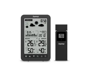 HAMA Ko Samui schwarz / Wetterstation / Temperatur / Luftfeuchtigkeit / Luftdruck / Wetter / Mondphase / Gezeiten