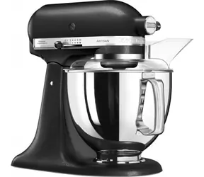 KitchenAid 5KSM175PSEBK Küchenmaschine aus schwarzem Gusseisen / Artisan-Serie / 300 W / 4,8 l / 10 Geschwindigkeitsstufen / Planetengetriebe