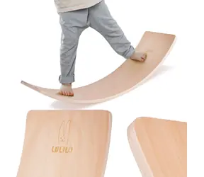 KIK Balanceboard aus Holz / 82 cm / Belastbarkeit bis zu 200 kg / ab 0 Monaten