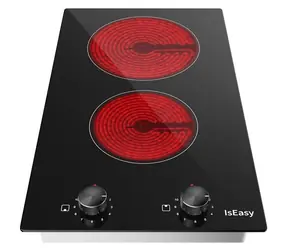 Ausgepackt - IsEasy LT2V-30 / Cerankochfeld / 2 Kochplatten / 1200 W + 2000 W / 11 Leistungsstufen / ausgepackt