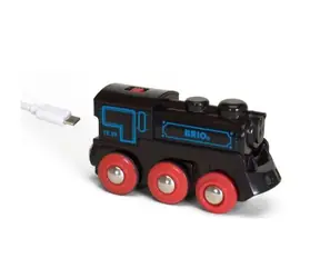 Brio Elektro-Akku-Lok schwarz (33599) / Akku / Mini-USB-Kabel / ab 3 Jahren