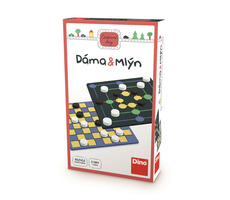 Dino Dame und Mühle für unterwegs / Anzahl der Spieler: 2 / ab 6 Jahren