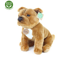 Rappa Plüschhund brauner Staffordshire Bullterrier sitzend 30 cm / UMWELTFREUNDLICH / ab 0 Monaten