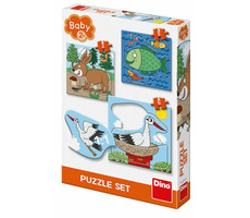 Dino Baby Puzzle Set - TIERE: WO SIE LEBEN NEU / 3-5 Teile / ab 2 Jahren