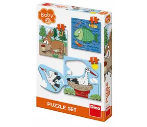 Dino Baby Puzzle Set - TIERE: WO SIE LEBEN NEU / 3-5 Teile / ab 2 Jahren
