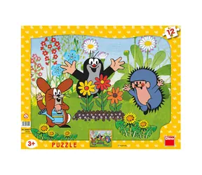 Dino MAULWURF + GÄRTNER / Brettformen Puzzle / 12 Teile / ab 3 Jahren