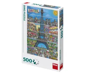 Dino Eiffelturm Cartoon / 500 Teile / ab 10 Jahren