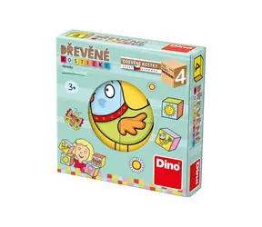 Dino Würfel für die Kleinsten / Kubus Holzwürfel / 4 Stück / ab 3 Jahren