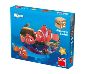 Dino Nemo Cubes / Kubus Holzwürfel / 12 Stück / ab 3 Jahren