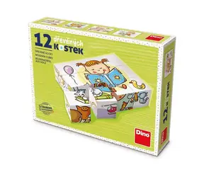 Dino Cubes Schönen Tag / Holzwürfel / 12 Stück / ab 3 Jahren