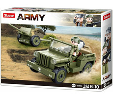 Sluban Army WW2 M38-B0853 Alliierter Jeep und Kanone / Lego - kompatibel / Anzahl der Figuren|Teile: 1|143 / ab 6 Jahren