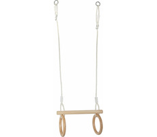 Small Foot Trapezstange aus Holz mit Turnringen 2 in 1 / ab 3 Jahren