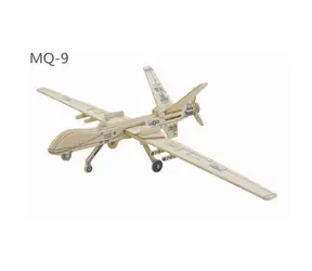 Robotime Holzpuzzle Amerikanische Drohne MQ9 / ab 3 Jahren / 16 Teile / Schwierigkeit: niedrig