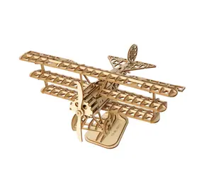Robotime 3D-Holzpuzzle Historisches Flugzeug / ab 8 Jahren / 145 Teile / Schwierigkeit: niedrig