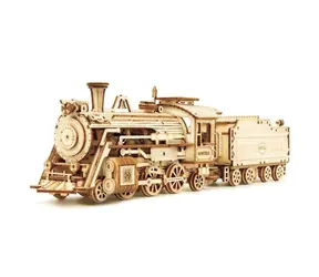 Robotime Holz-3D-Puzzle Dampflokomotive / ab 14 Jahren / 308 Teile / Schwierigkeit: mittel