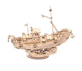 Robotime Holz-3D-Puzzle Fischerboot / ab 8 Jahren / 104 Teile / Schwierigkeit: niedrig