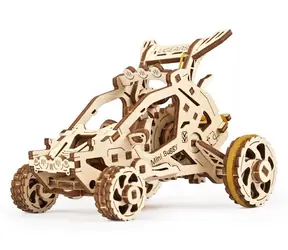 Ugears 3D-Mechanik-Puzzle aus Holz Mini Buggy / ab 14 Jahren / 80 Teile / Schwierigkeitsgrad: niedrig