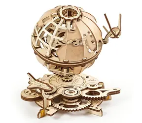 Ugears 3D mechanisches Holzpuzzle Globus / ab 14 Jahren / 184 Teile / Schwierigkeit: niedrig