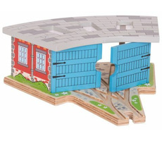 Bigjigs Rail Dreifachdepot mit Toren / ab 3 Jahren