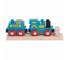 Bigjigs Rail Blauer Zug mit Tender + 2 Gleise / ab 3 Jahren