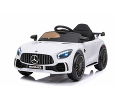 Eljet Kinder-Elektroauto Mercedes Benz AMG GT weiß / 50 W / Geschwindigkeit: 3-5 km-h / Tragfähigkeit: 25 kg