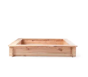 Woody Holzsandkasten - quadratisch mit Netz, natur / 120 x 120 x 20 cm / ab 3 Jahren 