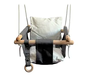 2Kids Toys Kinder Textilschaukel 100% Baumwolle schwarz-weiß / Belastbarkeit 50 kg / ab 18 Monaten
