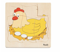 Woody Puzzle auf der Tafel „Entwicklung der Henne“ / ab 3 Jahren