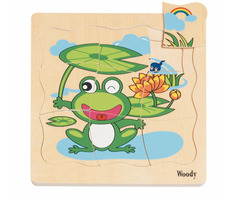 Woody Puzzle auf der Tafel „Entwicklung eines Frosches“ / ab 3 Jahren