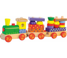 Woody Falteisenbahn mit Aufdruck, Licht und Sound - zwei Waggons / ab 2 Jahren