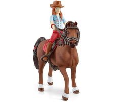 Schleich Horse Club 42539 Rotschopf Hannah mit beweglichen Gelenken auf einem Pferd / ab 5 Jahren