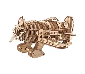Ugears 3D mechanisches Holzpuzzle Mad Hornet Flugzeug / ab 14 Jahren / 354 Teile / Schwierigkeit: mittel